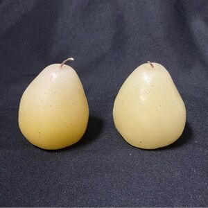 ⭐️ Pale Yellow Pear Shaped Wax Candles Set of 2